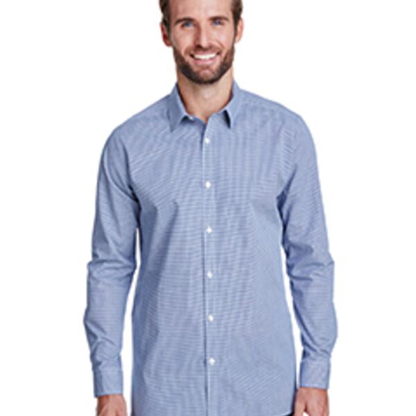 Men's Microcheck Gingham Long-Sleeve Cotton Shirt Thumbnail